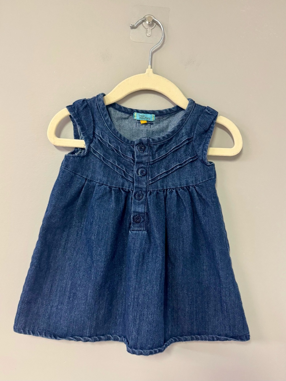 Girls' Denim Button-Front Tank Dress - Blue